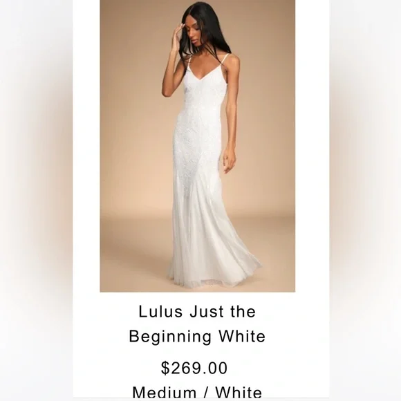 Dresses | Lulus Just The Beginning White Bridal Gown Medium | Poshmark Dresses | Lulus Just The Beginning White Bridal Gown Medium | Poshmark